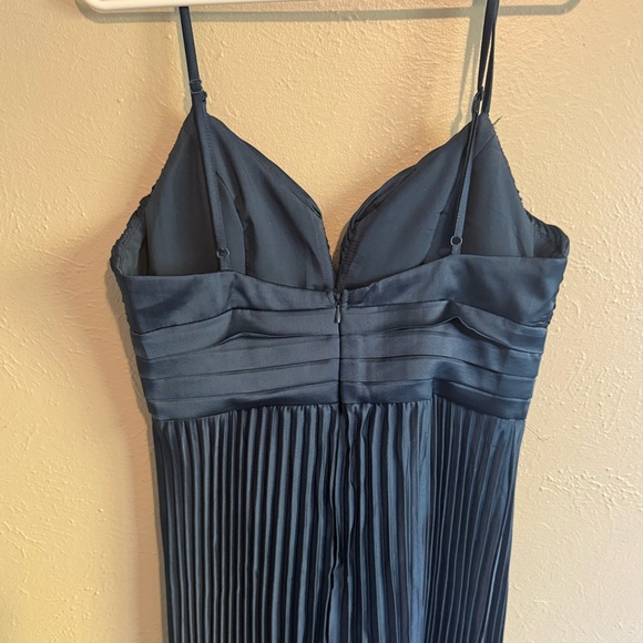 Lulu's Navy Blue Pleated Midi Dress - Picture 5 of 7